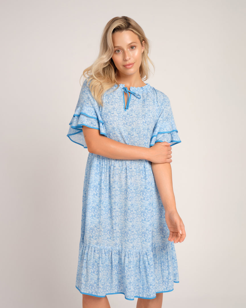 SIENNA MIDI DRESS -  BLUE