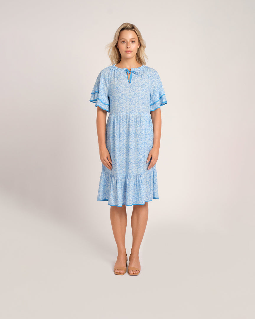 SIENNA MIDI DRESS -  BLUE